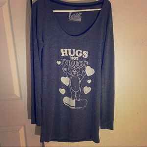 Local Celebrity long sleeved gray T-shirt dress.